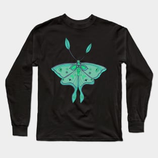 Fantastic Turquoise Luna Moth Long Sleeve T-Shirt